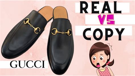 gucci mules fake vs real|how to identify gucci shoes.